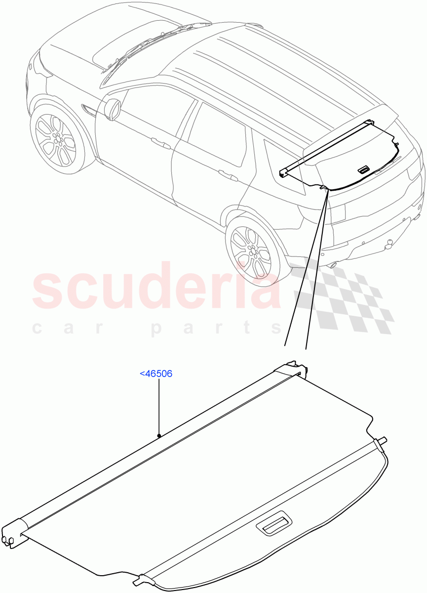 Load Compartment Trim (Package Tray, Upper) (Itatiaia (Brazil), With Load Area Cover) ((V) FROMGT000001) of Land Rover Land Rover Discovery Sport (2015+) [2.0 Turbo Petrol GTDI]