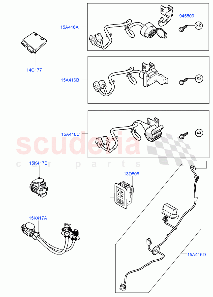 Towing Electrics (Accessory) of Land Rover Land Rover Range Rover Sport (2014+) [3.0 DOHC GDI SC V6 Petrol]