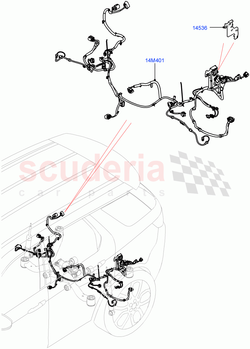 Electrical Wiring - Chassis (Halewood (UK)) ((V) FROMLH000001) of Land Rover Land Rover Discovery Sport (2015+) [2.0 Turbo Diesel AJ21D4]