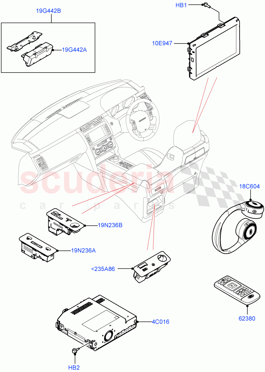 Family Entertainment System (Nitra Plant Build) ((V) FROMK2000001, (V) TOL2999999) of Land Rover Land Rover Discovery 5 (2017+) [3.0 I6 Turbo Petrol AJ20P6]