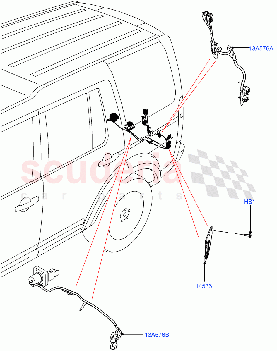 Electrical Wiring - Body And Rear (Towing) ((V) FROMAA000001) of Land Rover Land Rover Discovery 4 (2010-2016) [2.7 Diesel V6]