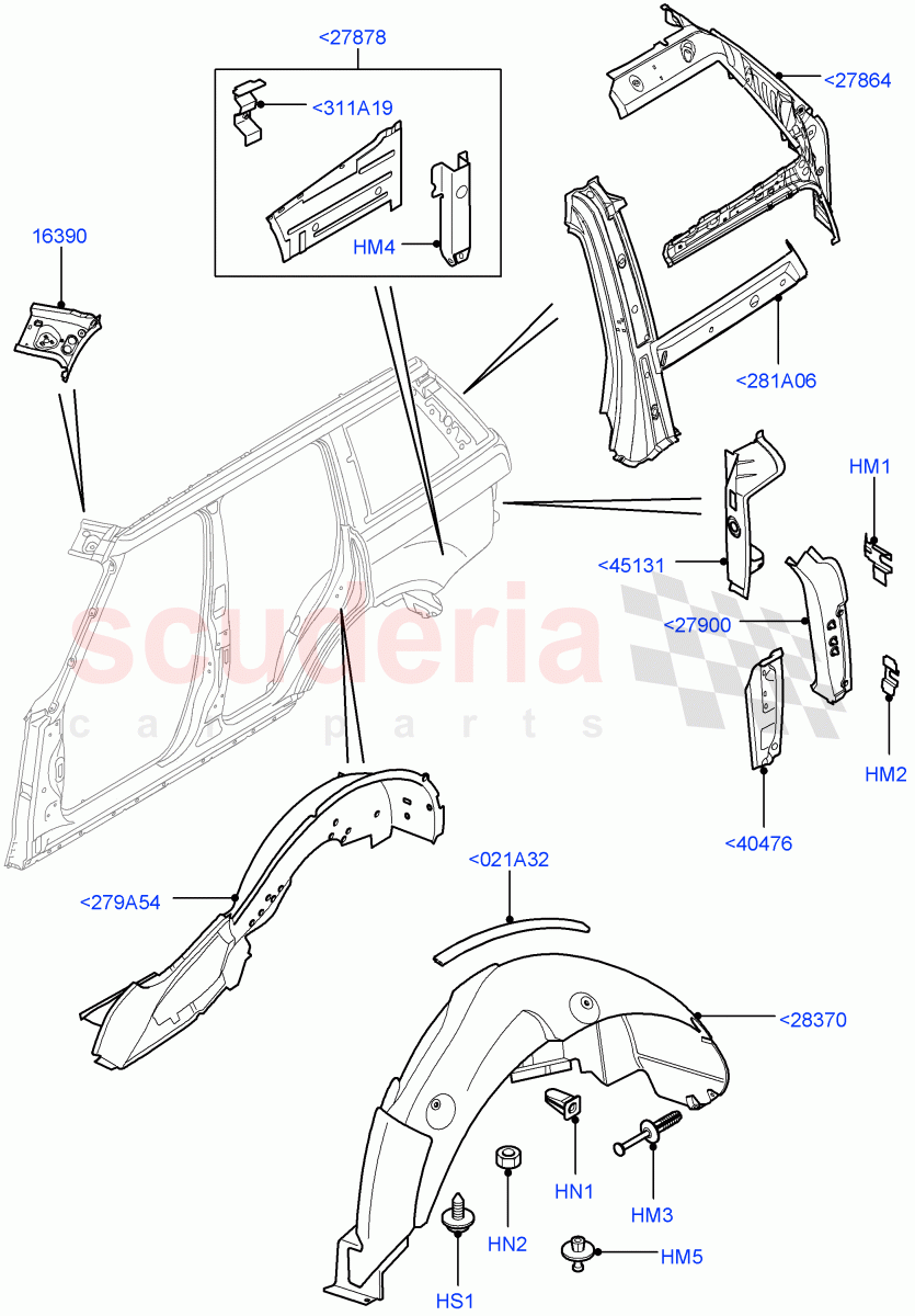 Side Panels - Inner (Less Armoured) ((V) FROMAA000001) of Land Rover Land Rover Range Rover (2010-2012) [5.0 OHC SGDI SC V8 Petrol]