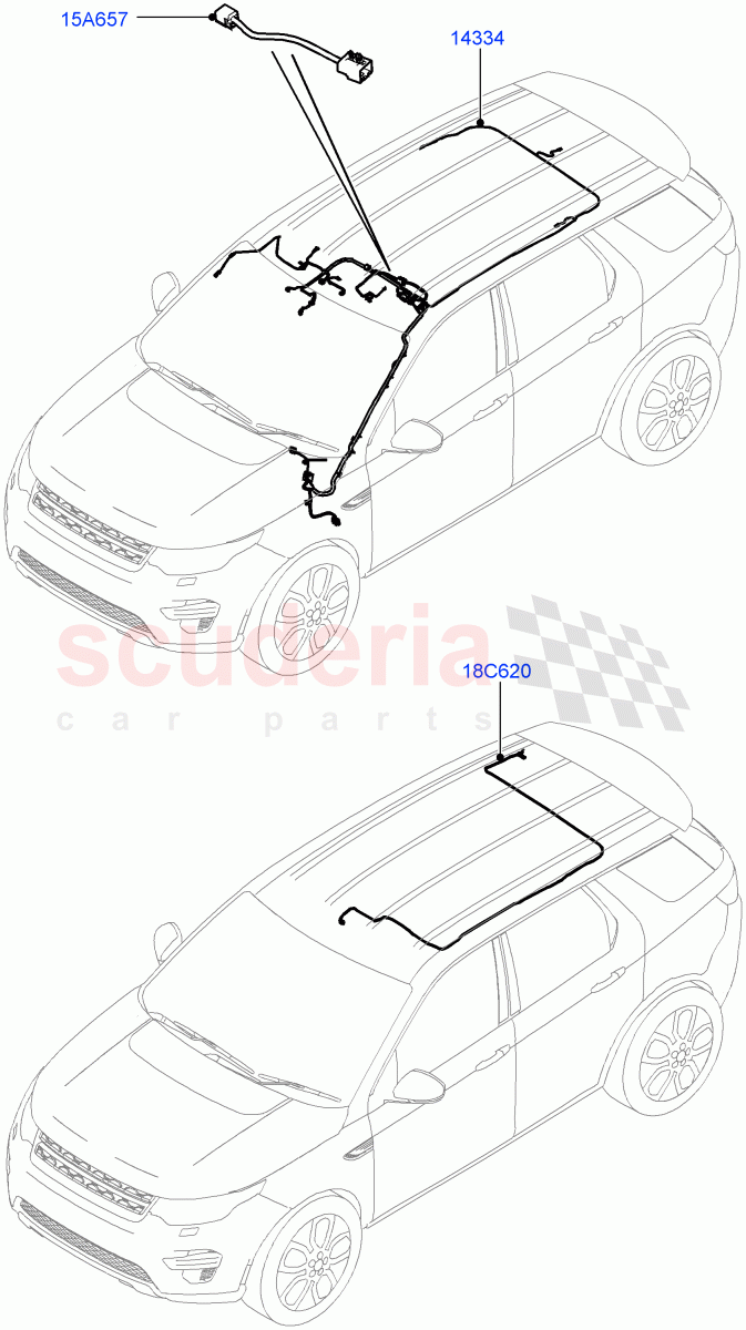 Electrical Wiring - Body And Rear (Roof) (Itatiaia (Brazil)) ((V) FROMGT000001) of Land Rover Land Rover Discovery Sport (2015+) [1.5 I3 Turbo Petrol AJ20P3]