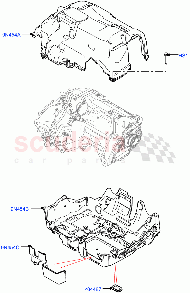 Rear Electric Drive Unit (Heatshields) (1.5L AJ20P3 Petrol High PHEV, Changsu (China), All Wheel Drive) ((V) FROMKG446857) of Land Rover Land Rover Discovery Sport (2015+) [2.2 Single Turbo Diesel]