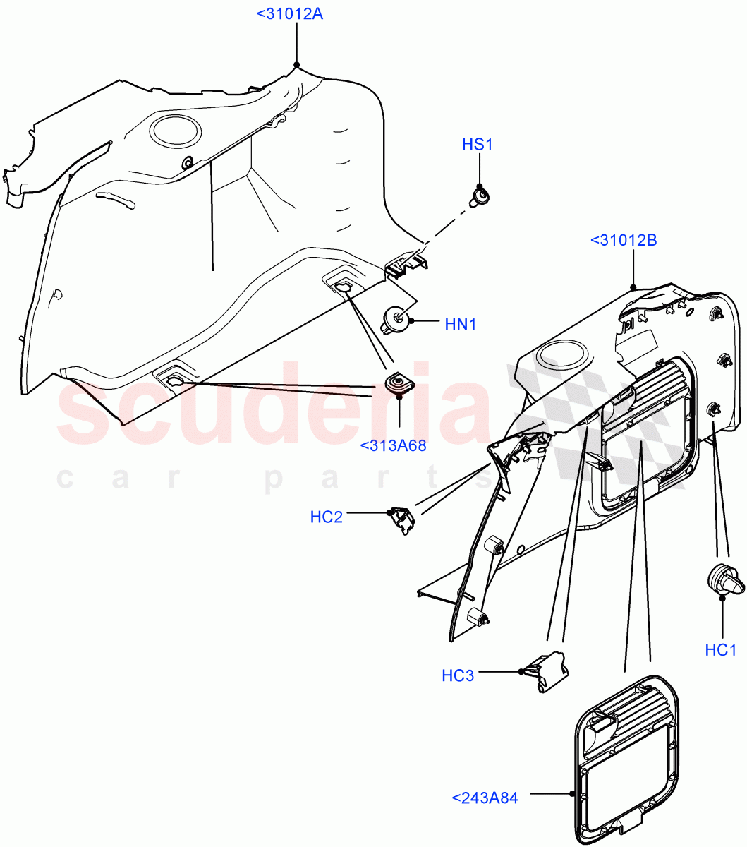 Side Trim (Luggage Compartment) (Changsu (China)) ((V) FROMEG000001) of Land Rover Land Rover Range Rover Evoque (2012-2018) [2.2 Single Turbo Diesel]