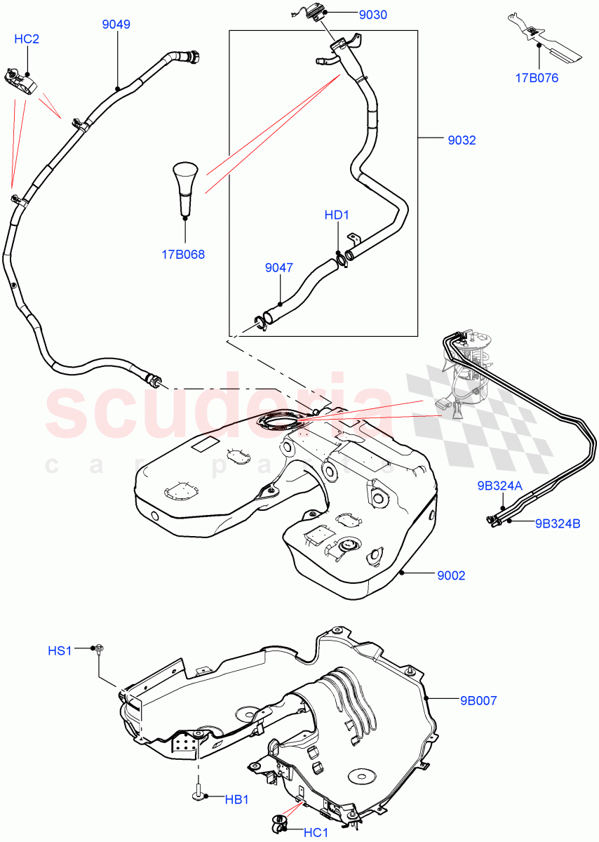 Fuel Tank & Related Parts (Nitra Plant Build) (2.0L I4 DSL HIGH DOHC AJ200) ((V) FROMM2000001) of Land Rover Land Rover Discovery 5 (2017+) [2.0 Turbo Diesel]
