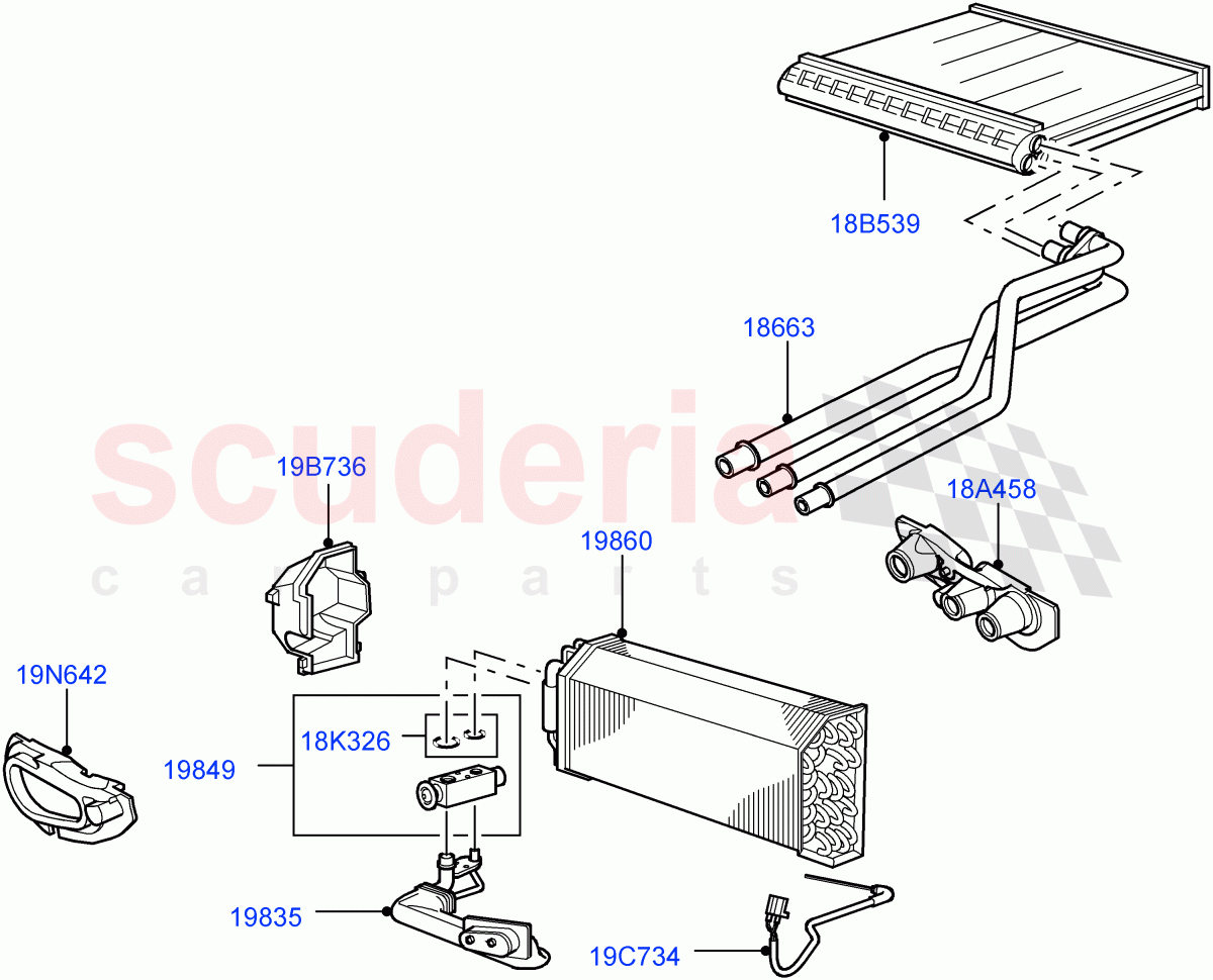 Heater/Air Cond.Internal Components (Page A) ((V) FROMAA000001) of Land Rover Land Rover Range Rover (2010-2012) [5.0 OHC SGDI NA V8 Petrol]