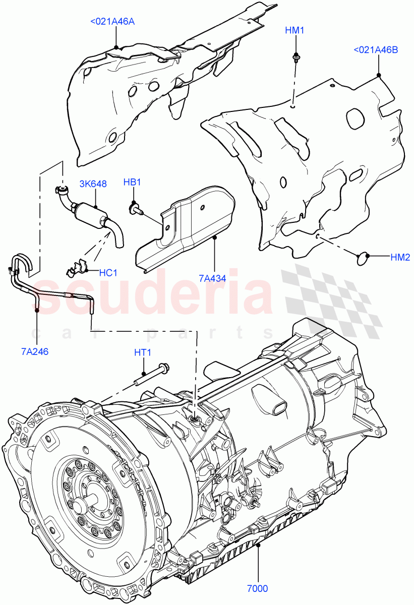 Auto Trans Assy & Speedometer Drive (2.0L AJ21D4 Diesel Mid, 8 Speed Automatic Trans 8HP51) ((V) FROMMA000001) of Land Rover Land Rover Range Rover Velar (2017+) [2.0 Turbo Petrol AJ200P]
