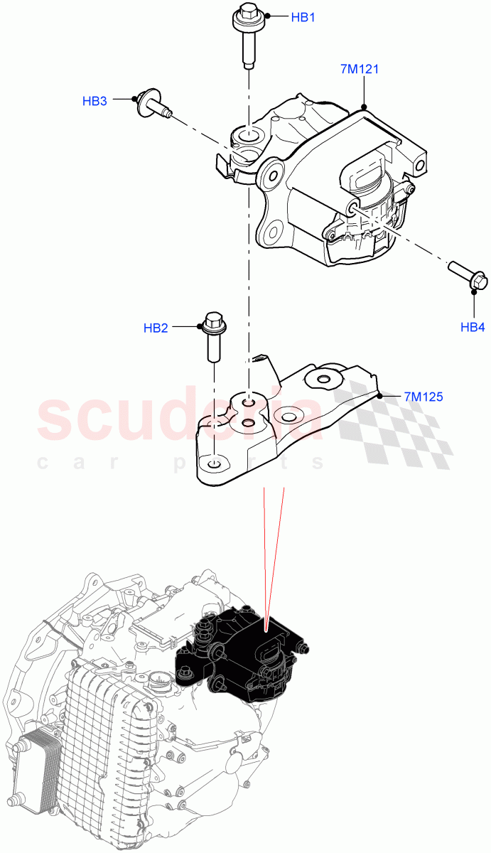 Transmission Mounting (2.0L AJ20P4 Petrol E100 PTA, 9 Speed Auto Trans 9HP50, Changsu (China), 2.0L AJ20P4 Petrol High PTA, 2.0L AJ20P4 Petrol Mid PTA) ((V) FROMKG446857) of Land Rover Land Rover Discovery Sport (2015+) [2.0 Turbo Diesel]