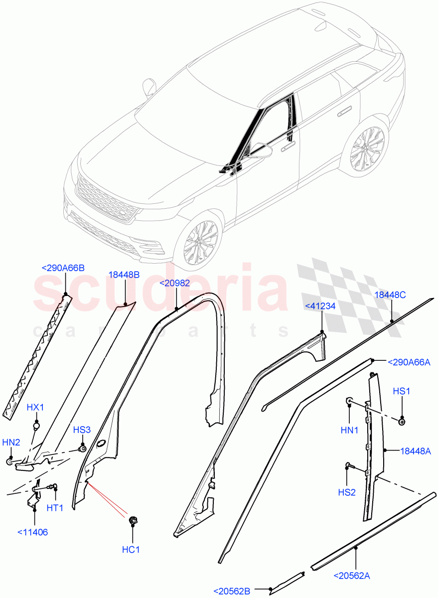 Front Doors, Hinges & Weatherstrips of Land Rover Land Rover Range Rover Velar (2017+) [2.0 Turbo Petrol AJ200P]