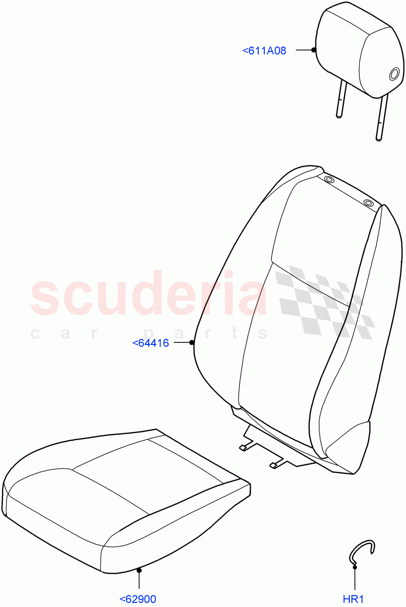 Front Seat Covers (Grained Cloth, Halewood (UK)) ((V) FROMLH000001) of Land Rover Land Rover Discovery Sport (2015+) [2.0 Turbo Petrol GTDI]