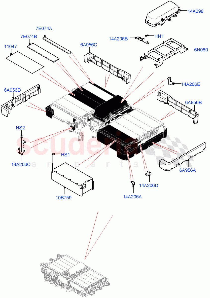 Hybrid Electrical Modules (Traction Battery Modules) (Changsu (China), Electric Engine Battery-PHEV) ((V) FROMMG575835) of Land Rover Land Rover Range Rover Evoque (2019+) [2.0 Turbo Diesel]
