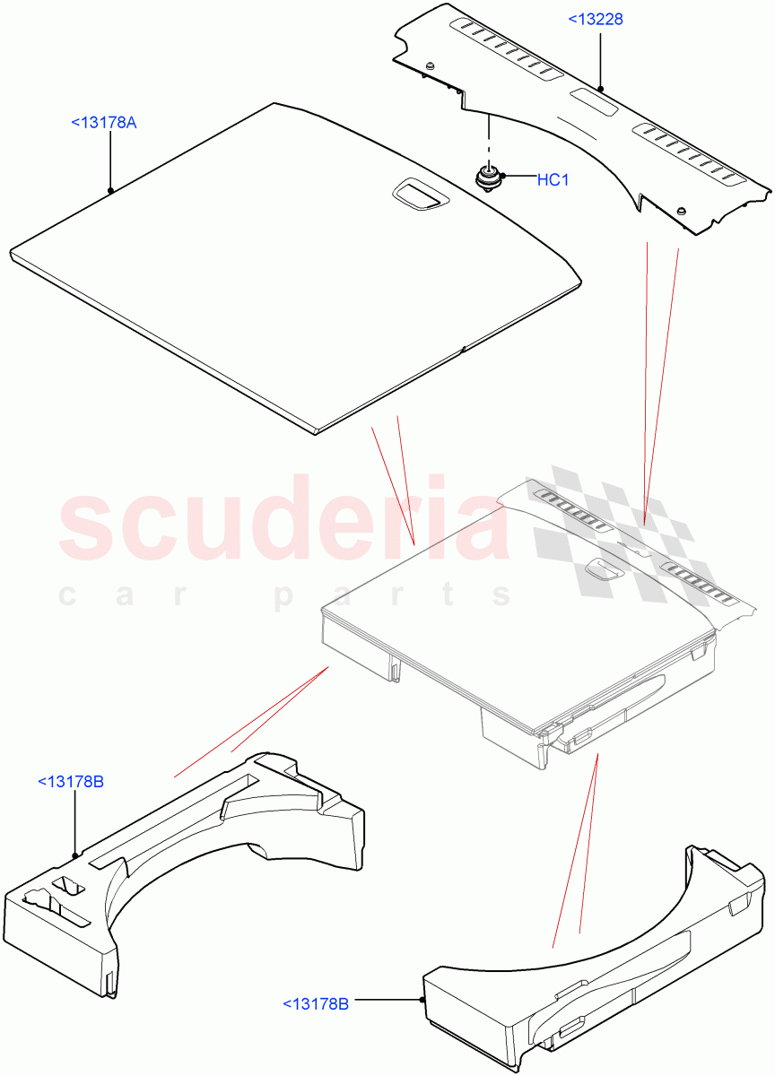 Load Compartment Trim (Floor) (3 Door, Halewood (UK), 5 Door) of Land Rover Land Rover Range Rover Evoque (2012-2018) [2.2 Single Turbo Diesel]