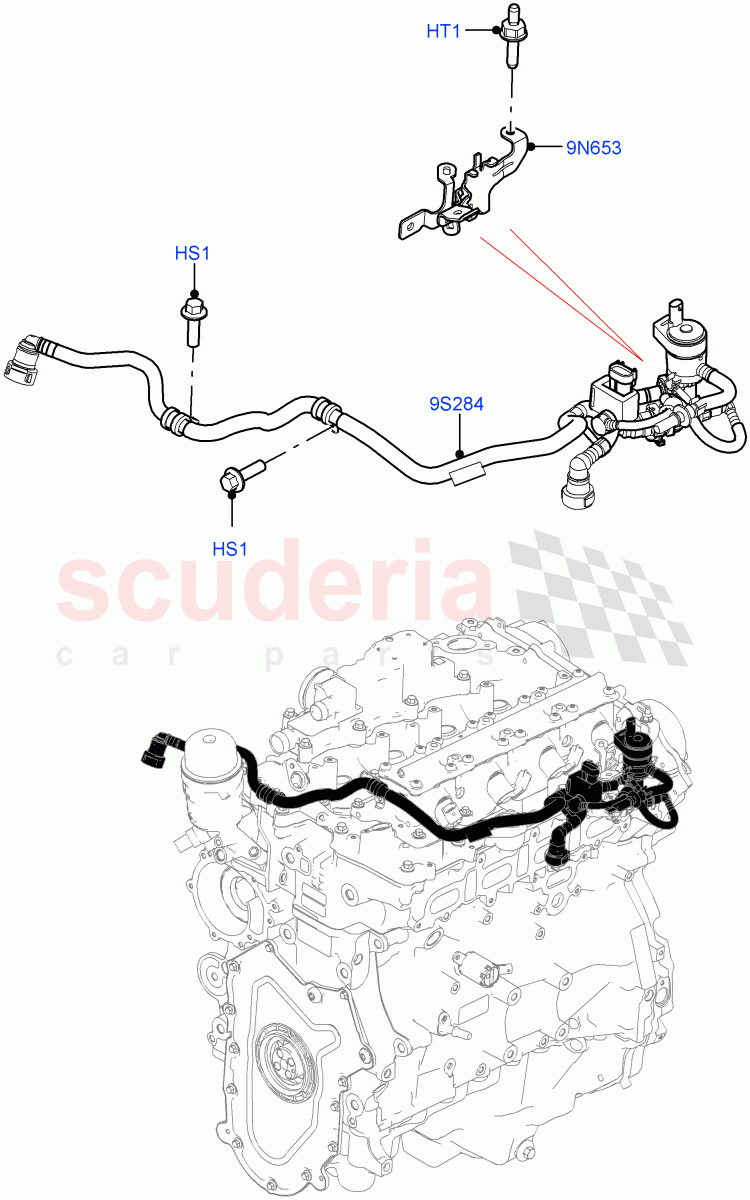 Evaporative Emission (Solihull Plant Build) (2.0L AJ200P Hi PHEV, 2.0L I4 High DOHC AJ200 Petrol) ((V) FROMMA000001) of Land Rover Land Rover Range Rover (2012-2021) [2.0 Turbo Petrol AJ200P]
