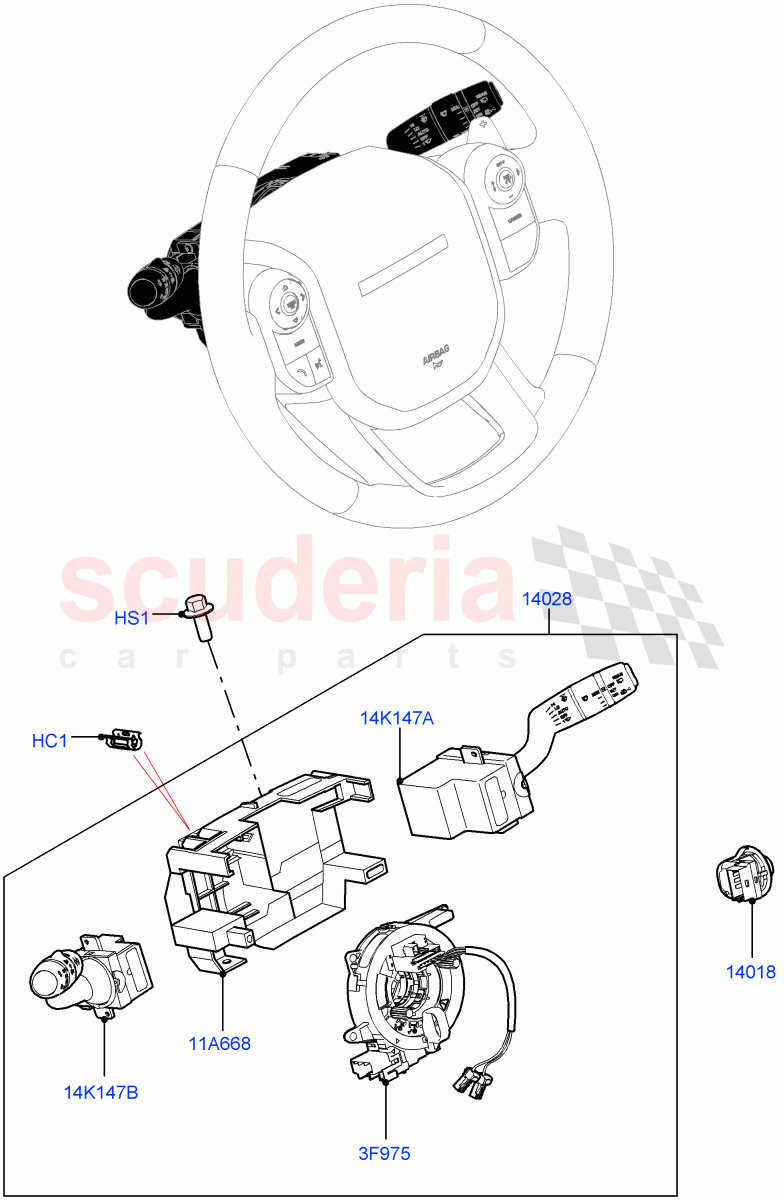 Switches (Steering Column) of Land Rover Land Rover Range Rover Velar (2017+) [3.0 I6 Turbo Diesel AJ20D6]