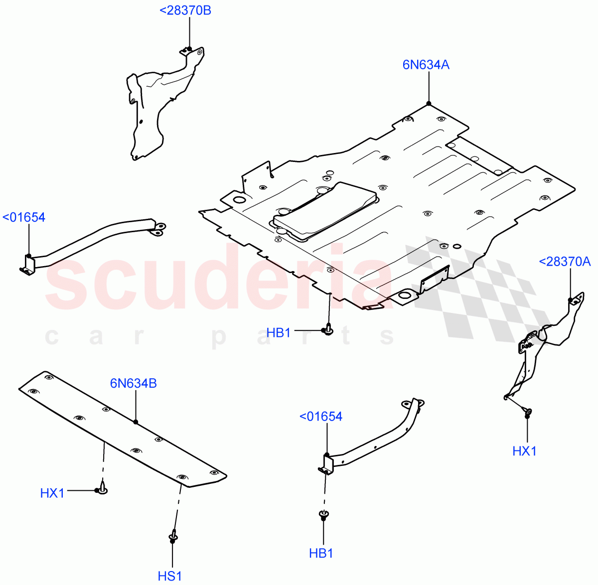 Splash And Heat Shields (Front Section) (Changsu (China)) of Land Rover Land Rover Range Rover Evoque (2019+) [2.0 Turbo Diesel]