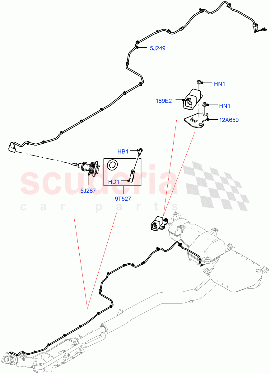 Exhaust Fluid Injection System (Injector and Control Unit) (2.0L AJ20D4 Diesel LF PTA, Halewood (UK), With Diesel Exh Fluid Emission Tank, 2.0L AJ20D4 Diesel High PTA, 2.0L AJ20D4 Diesel Mid PTA) of Land Rover Land Rover Range Rover Evoque (2019+) [2.0 Turbo Diesel]
