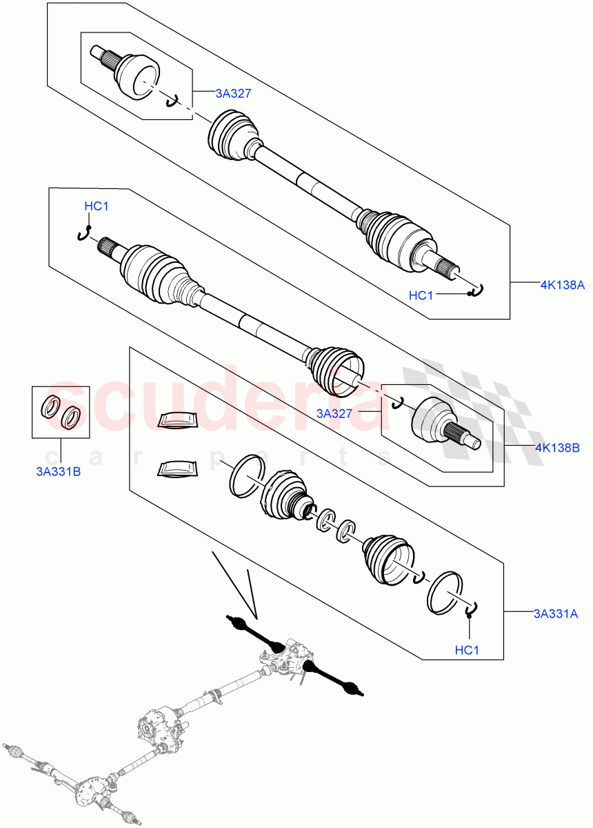 Drive Shaft - Rear Axle Drive (Driveshaft) of Land Rover Land Rover Range Rover Sport (2014+) [3.0 DOHC GDI SC V6 Petrol]