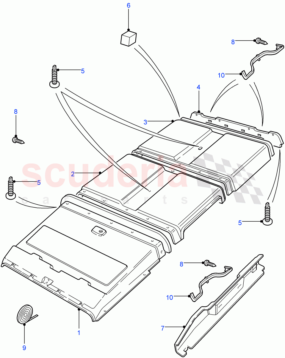 Roof Trim (Station Wagon - 5 Door, 110" Wheelbase, Station Wagon - 3 Door, 90" Wheelbase) ((V) FROM7A000001) of Land Rover Land Rover Defender (2007-2016)