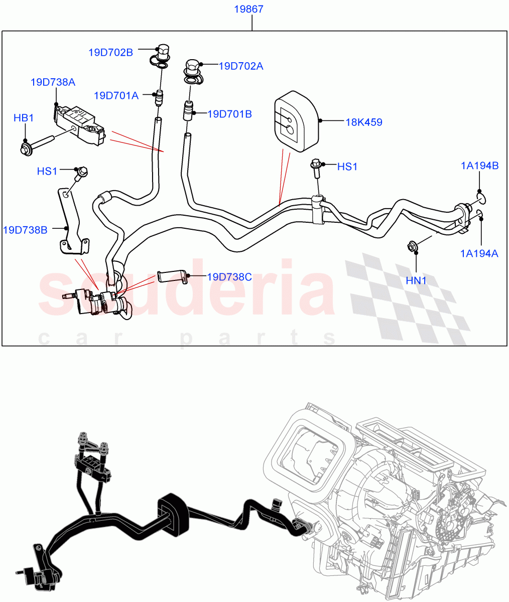 Air Conditioning System (Halewood (UK), A/C HF01234YF w/Intrnl Heat Exchng, Electric Engine Battery-PHEV, Air Con Refrigerant-HF01234YF) ((V) FROMMH000001) of Land Rover Land Rover Discovery Sport (2015+) [2.0 Turbo Diesel]