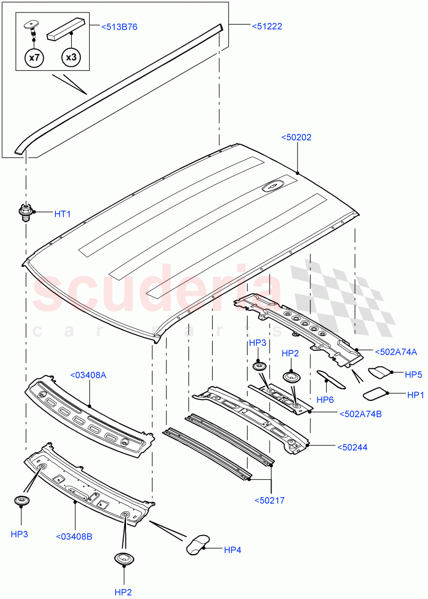 Roof - Sheet Metal (Less Panorama Roof) of Land Rover Land Rover Range Rover (2012-2021) [2.0 Turbo Petrol GTDI]