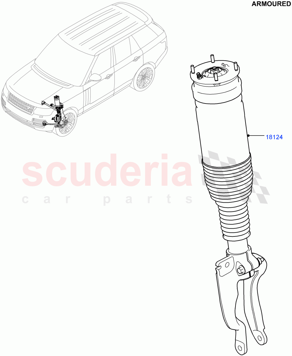 Front Suspension Struts And Springs (Armoured) ((V) FROMEA000001) of Land Rover Land Rover Range Rover (2012-2021) [5.0 OHC SGDI SC V8 Petrol]