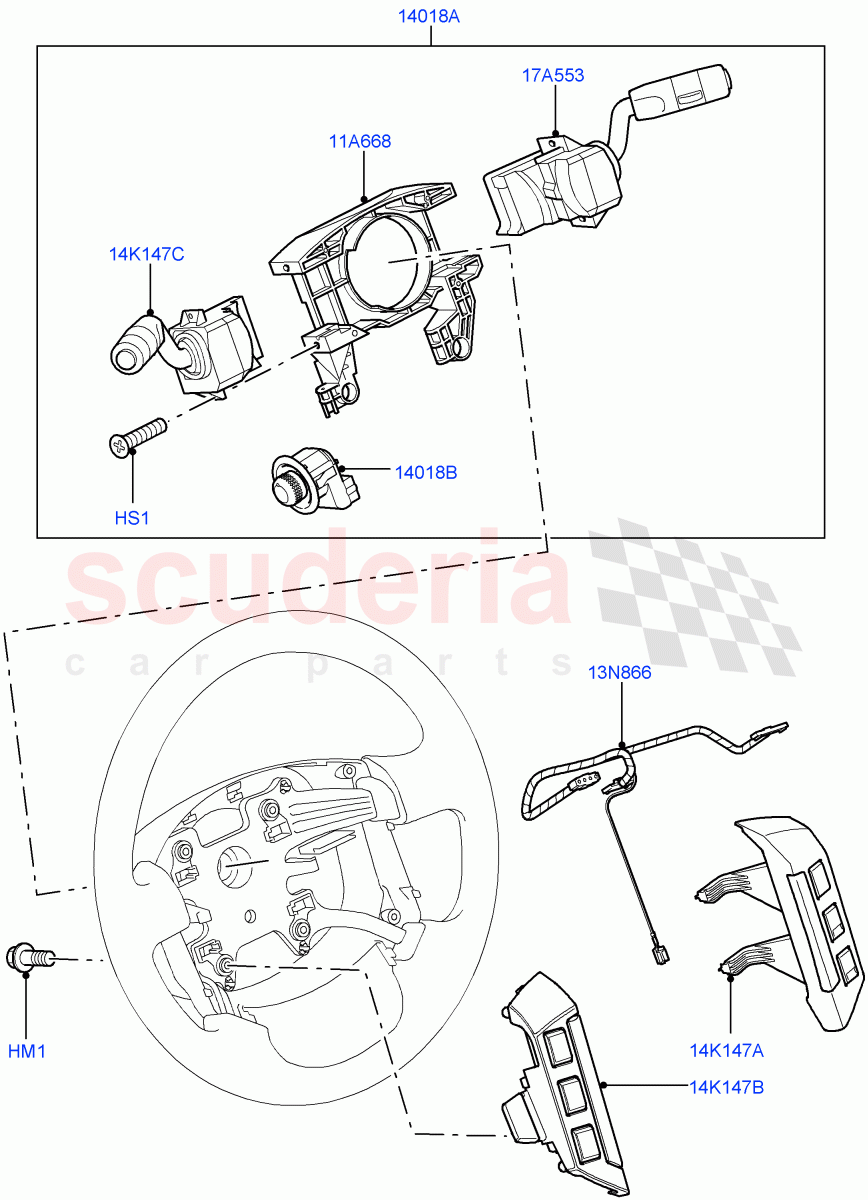 Switches (Steering Wheel) ((V) TO9A999999) of Land Rover Land Rover Range Rover Sport (2005-2009) [4.2 Petrol V8 Supercharged]