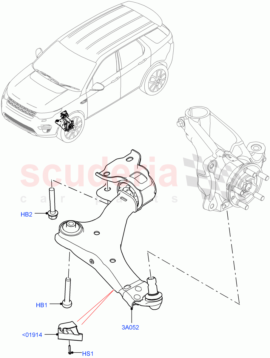 Front Suspension Arms (Halewood (UK)) ((V) TOKH999999) of Land Rover Land Rover Discovery Sport (2015+) [2.0 Turbo Diesel AJ21D4]