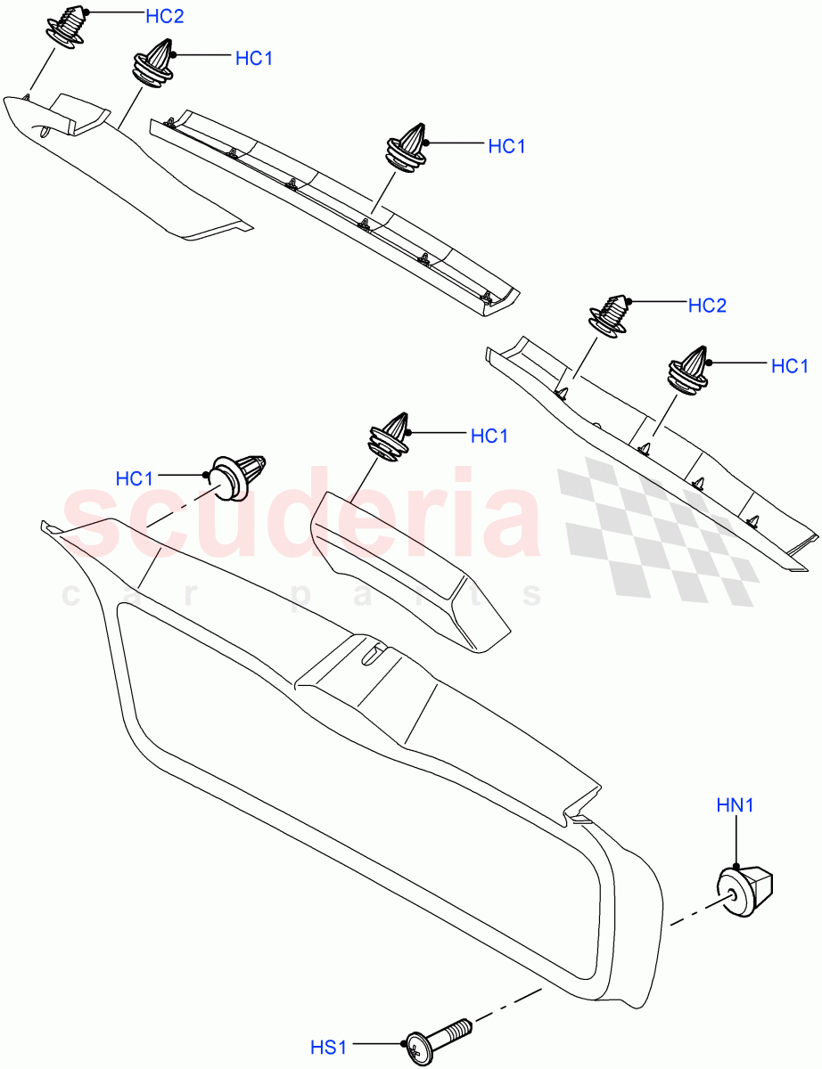 Back Door/Tailgate Trim Instllation ((V) TO9A999999) of Land Rover Land Rover Range Rover Sport (2005-2009) [4.4 AJ Petrol V8]
