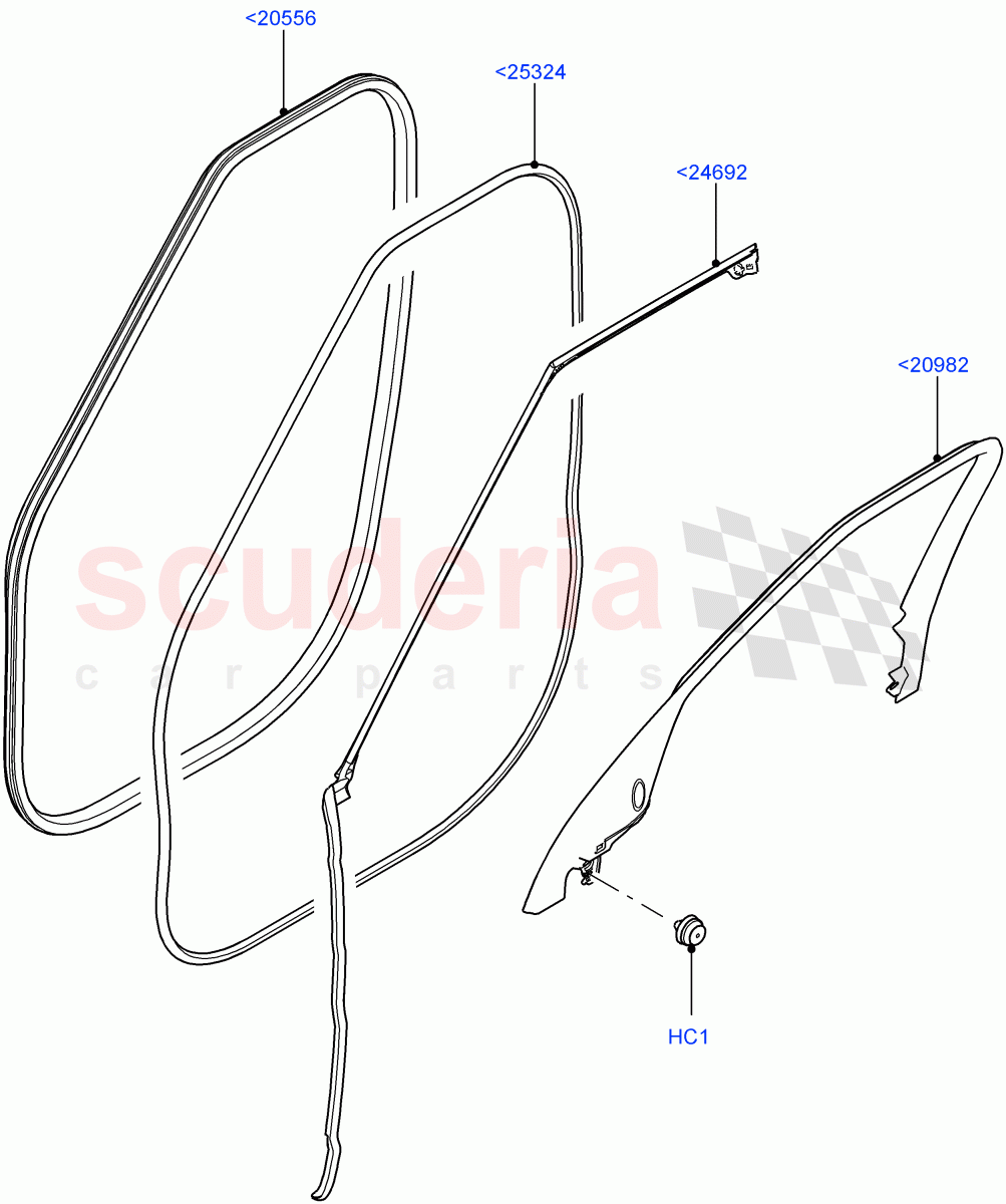 Front Doors, Hinges & Weatherstrips (Finisher And Seals) of Land Rover Land Rover Range Rover Sport (2014+) [3.0 I6 Turbo Diesel AJ20D6]