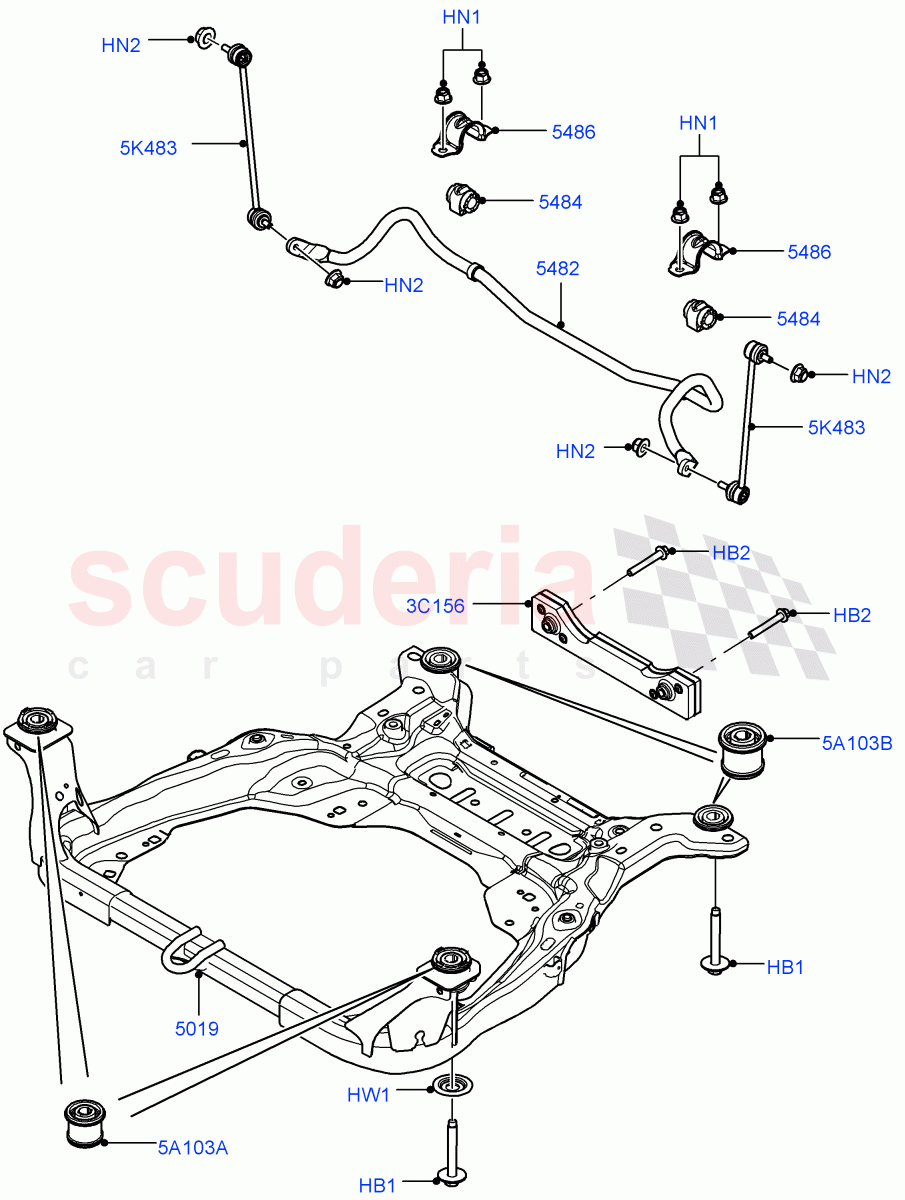Front Cross Member & Stabilizer Bar (Itatiaia (Brazil)) ((V) FROMGT000001) of Land Rover Land Rover Discovery Sport (2015+) [1.5 I3 Turbo Petrol AJ20P3]