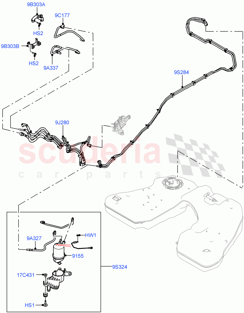Fuel Lines (3.0L AJ20D6 Diesel High) of Land Rover Land Rover Range Rover (2022+) [3.0 I6 Turbo Diesel AJ20D6]
