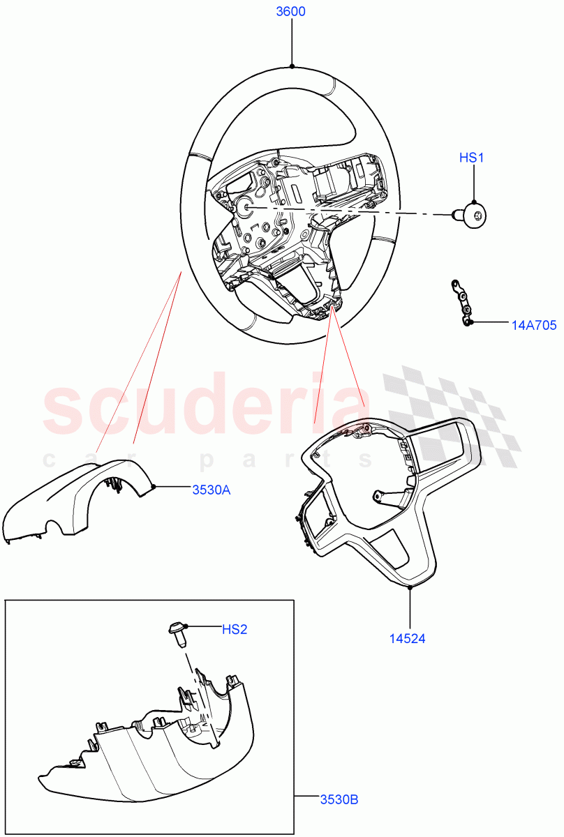 Steering Wheel ((V) FROMMA000001) of Land Rover Land Rover Range Rover Velar (2017+) [3.0 I6 Turbo Petrol AJ20P6]