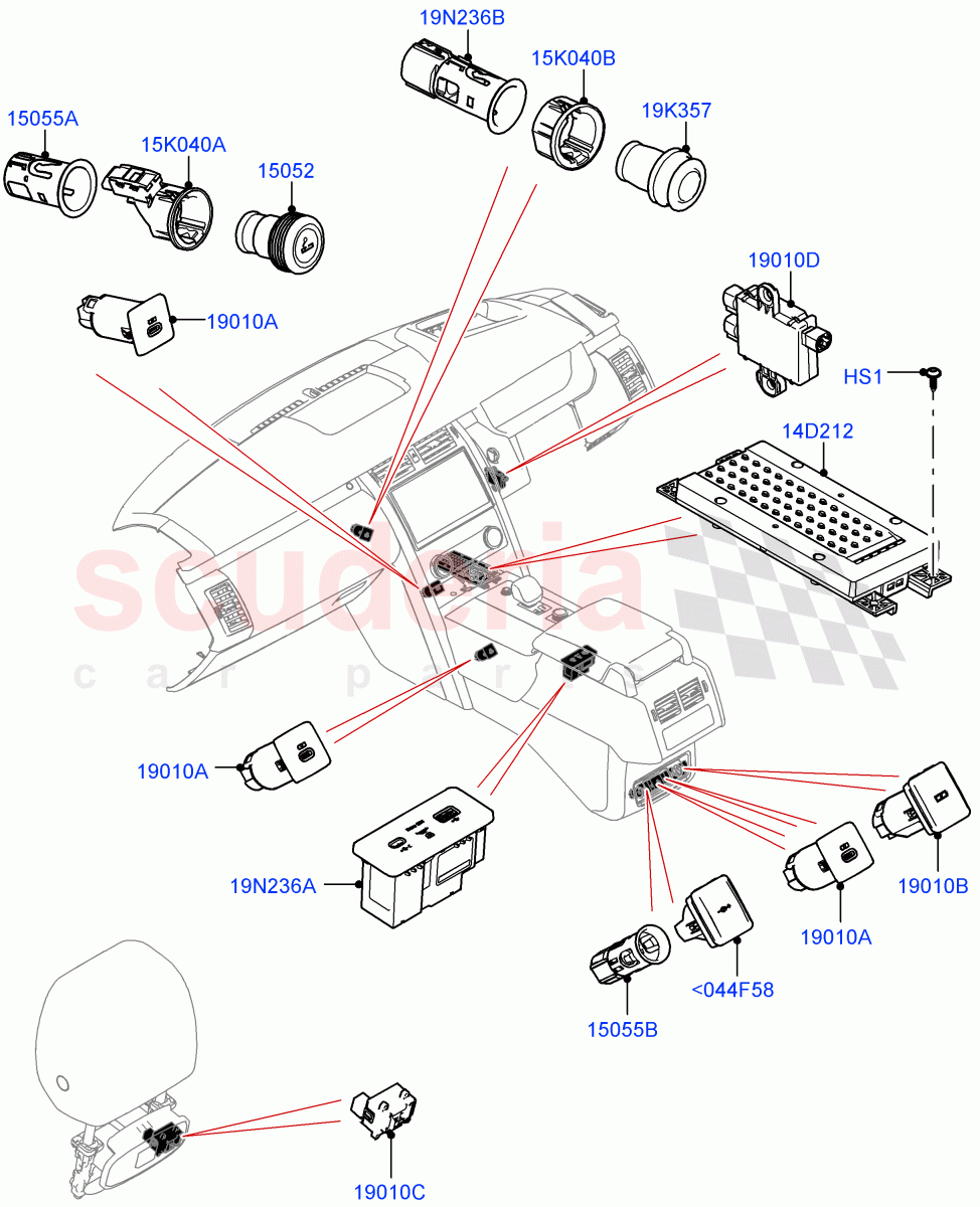 Instrument Panel Related Parts (Nitra Plant Build) ((V) FROMM2000001) of Land Rover Land Rover Discovery 5 (2017+) [2.0 Turbo Petrol AJ200P]