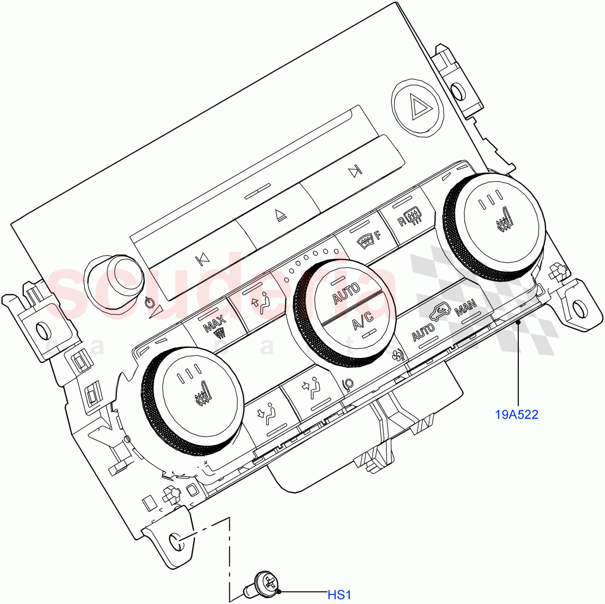 Heater & Air Conditioning Controls (Halewood (UK)) of Land Rover Land Rover Range Rover Evoque (2012-2018) [2.2 Single Turbo Diesel]