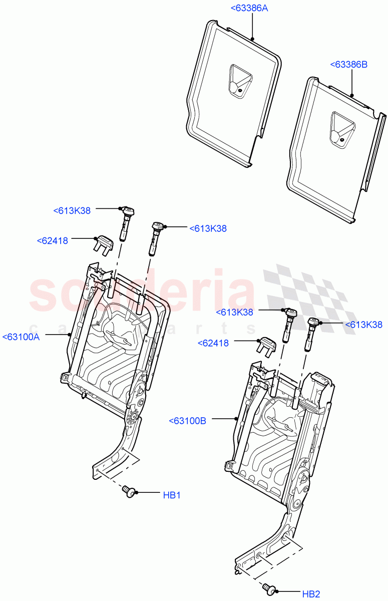 Rear Seat Frame (Frame Assy Backboard) (With 35/30/35 Split Fold Rear Seat) ((V) FROMAA000001) of Land Rover Land Rover Discovery 4 (2010-2016) [3.0 Diesel 24V DOHC TC]