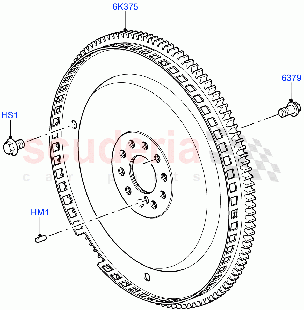 Flywheel (5.0L OHC SGDI SC V8 Petrol - AJ133) ((V) FROMAA000001) of Land Rover Land Rover Range Rover Sport (2010-2013) [5.0 OHC SGDI SC V8 Petrol]