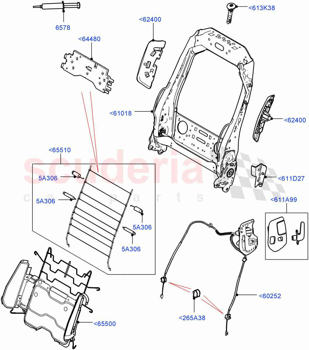 Front Seat Back (2 Door Convertible, Halewood (UK), Seat - Standard) ((V) FROMGH000001) of Land Rover Land Rover Range Rover Evoque (2012-2018) [2.2 Single Turbo Diesel]
