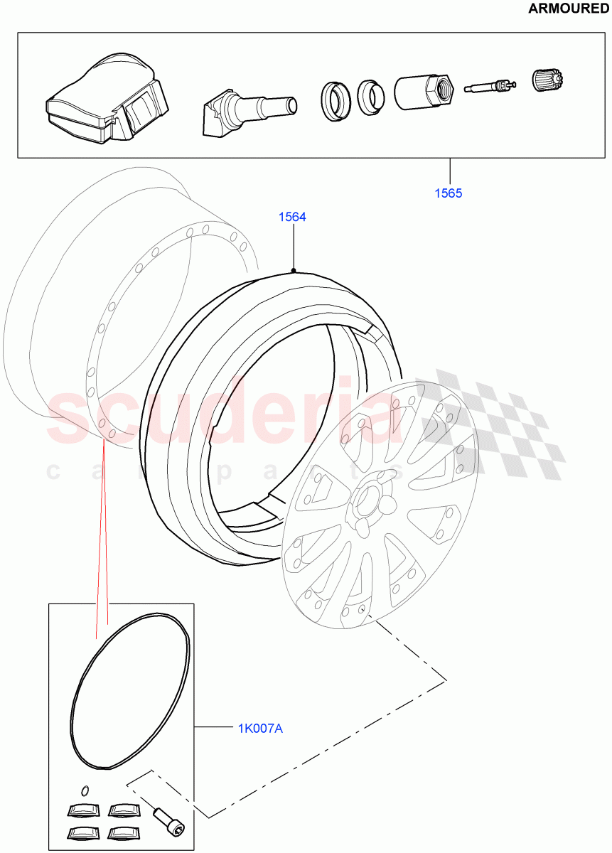 Wheels (Additional Equipment) (Armoured) ((V) FROMEA000001) of Land Rover Land Rover Range Rover (2012-2021) [4.4 DOHC Diesel V8 DITC]