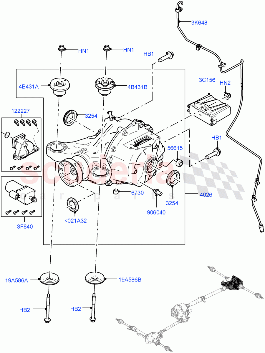 Rear Axle (Nitra Plant Build) (Electronic Locking Differential) ((V) FROMK2000001, (V) TOL2999999) of Land Rover Land Rover Discovery 5 (2017+) [3.0 Diesel 24V DOHC TC]