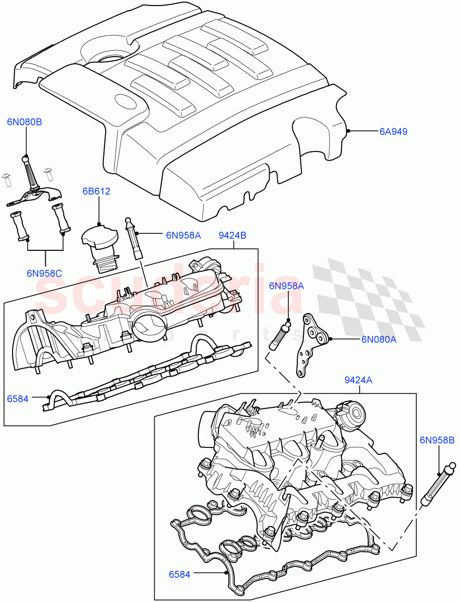 Inlet Manifold (Lion Diesel 2.7 V6 (140KW)) ((V) FROMAA000001) of Land Rover Land Rover Discovery 4 (2010-2016) [2.7 Diesel V6]