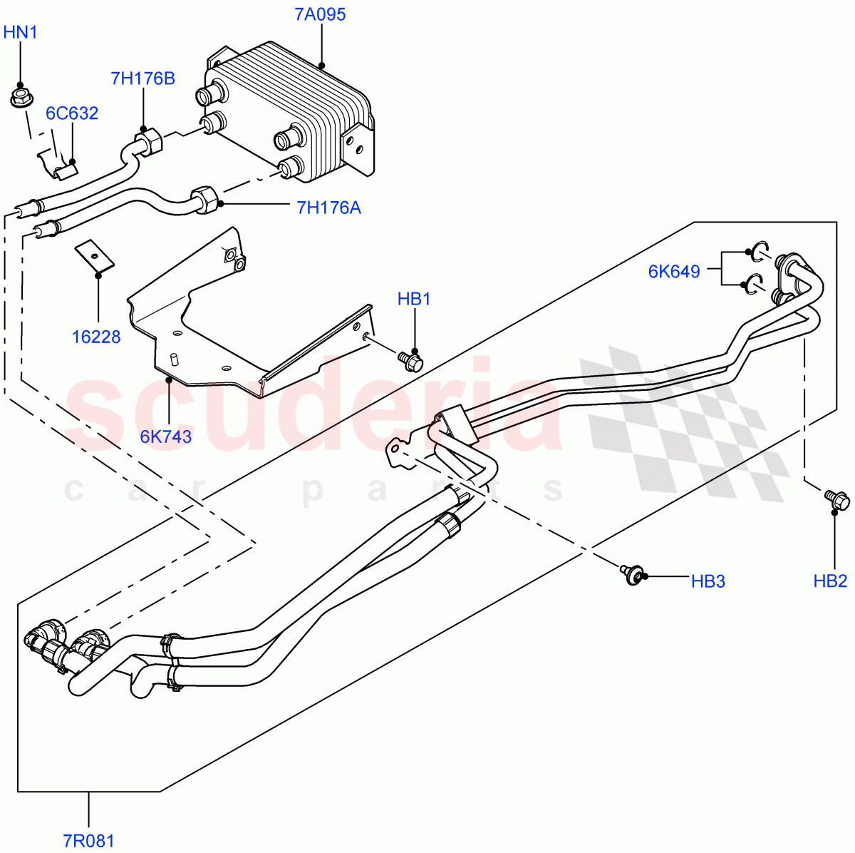 Transmission Cooling Systems (5.0L OHC SGDI SC V8 Petrol - AJ133, 6 Speed Auto Transmission ZF 6HP28, 5.0L OHC SGDI NA V8 Petrol - AJ133) ((V) FROMAA000001) of Land Rover Land Rover Discovery 4 (2010-2016) [2.7 Diesel V6]