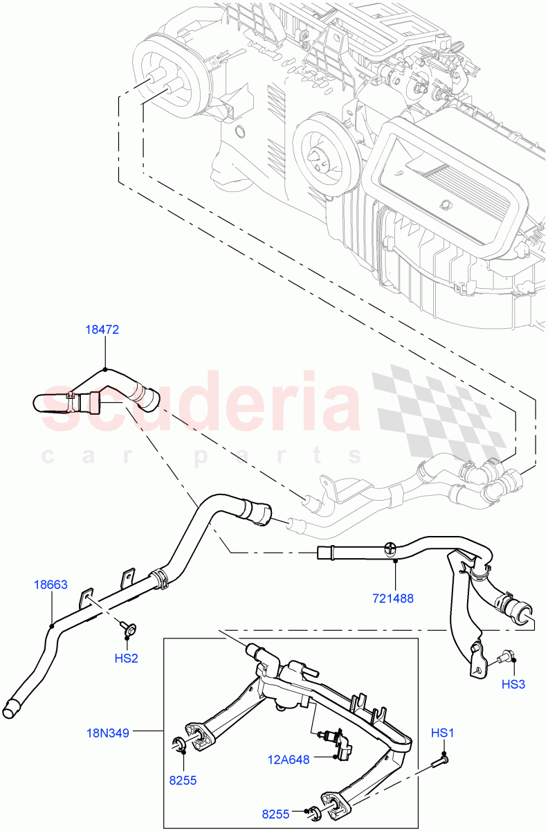 Heater Hoses (Front) (3.0L DOHC GDI SC V6 PETROL, With Ptc Heater, With Fresh Air Heater, Less Heater) ((V) FROMEA000001) of Land Rover Land Rover Range Rover (2012-2021) [5.0 OHC SGDI SC V8 Petrol]