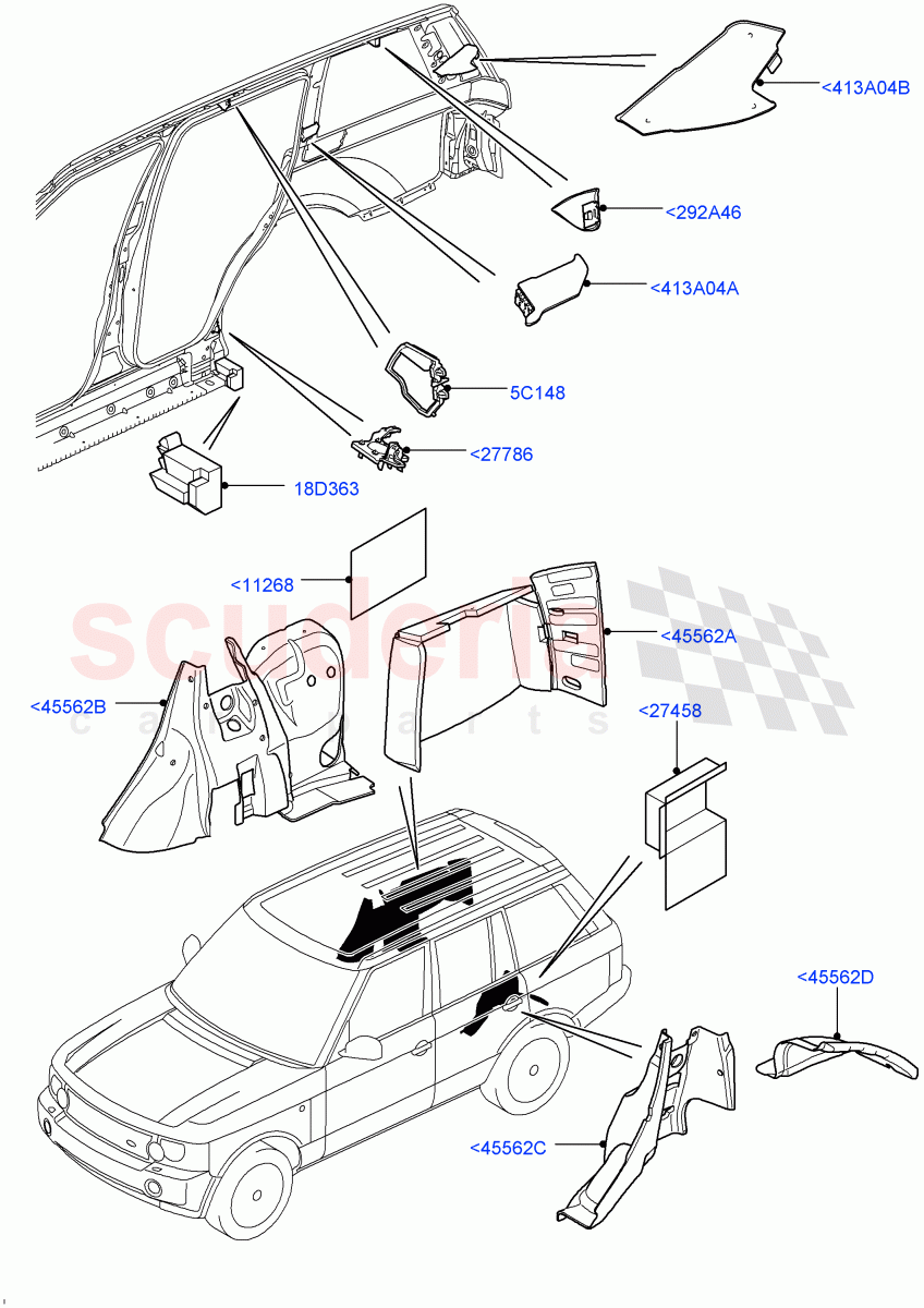 Insulators - Rear (Less Armoured) ((V) FROMAA000001) of Land Rover Land Rover Range Rover (2010-2012) [3.6 V8 32V DOHC EFI Diesel]