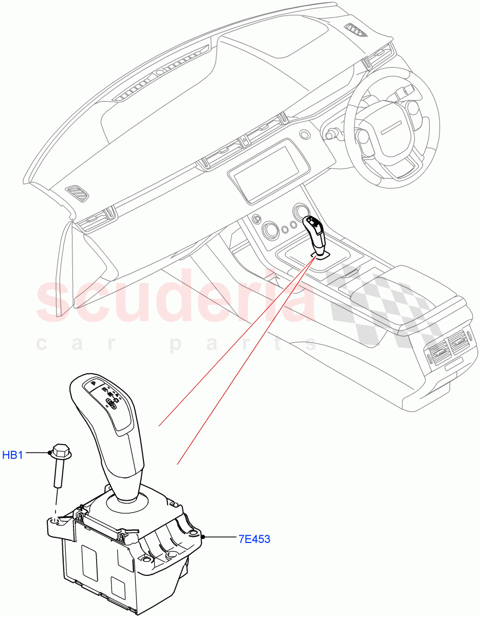 Gear Change-Automatic Transmission (Floor Console) (9 Speed Auto Trans 9HP50, Halewood (UK)) of Land Rover Land Rover Discovery Sport (2015+) [1.5 I3 Turbo Petrol AJ20P3]