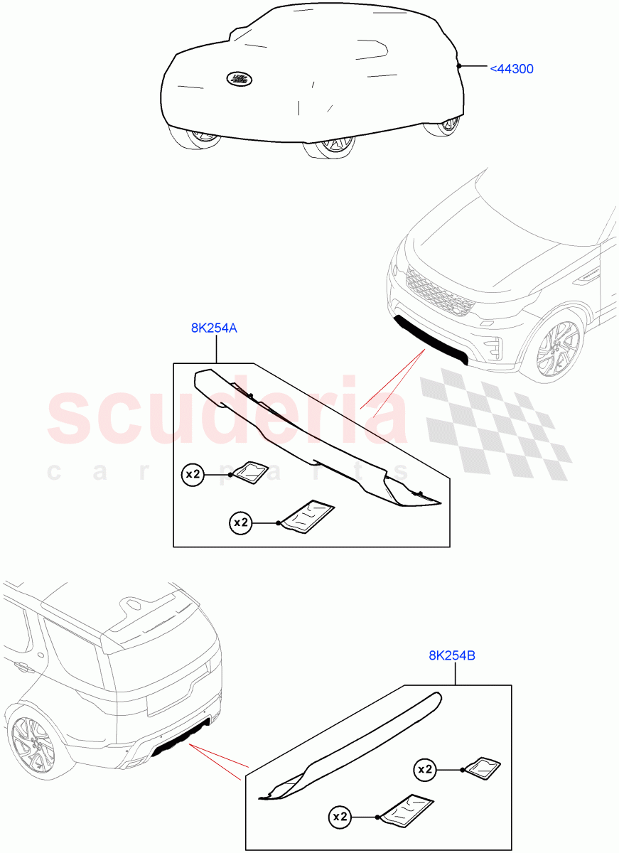 Exterior Body Protection (Solihull Plant Build, Nitra Plant Build) of Land Rover Land Rover Discovery 5 (2017+) [3.0 I6 Turbo Petrol AJ20P6]