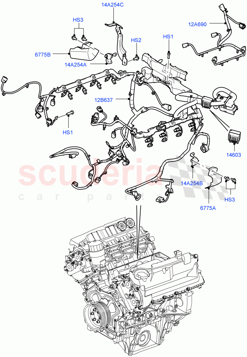 Electrical Wiring - Engine And Dash (5.0L OHC SGDI SC V8 Petrol - AJ133) ((V) FROMAA000001) of Land Rover Land Rover Range Rover (2010-2012) [5.0 OHC SGDI NA V8 Petrol]
