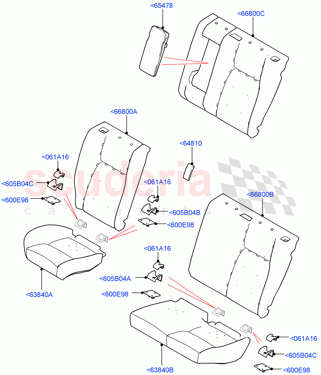 Rear Seat Pads/Valances & Heating (Itatiaia (Brazil), With 60/40 Split - Folding Rr Seat) ((V) FROMGT000001) of Land Rover Land Rover Discovery Sport (2015+) [2.2 Single Turbo Diesel]