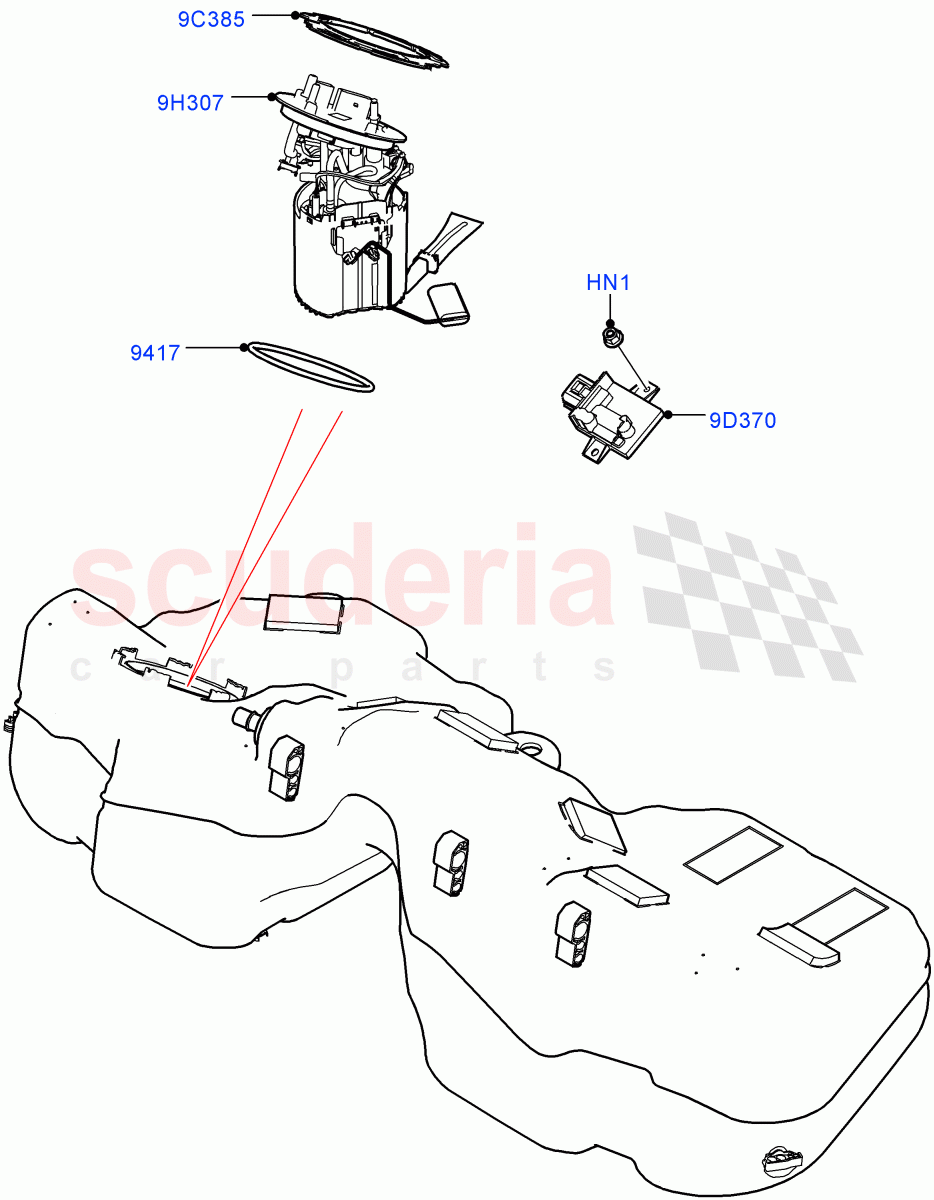 Fuel Pump And Sender Unit (2.0L AJ21D4 Diesel Mid) ((V) FROMMA000001) of Land Rover Land Rover Range Rover Velar (2017+) [2.0 Turbo Diesel AJ21D4]