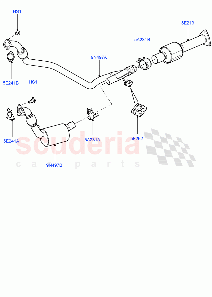 Front Exhaust System (3.0 V6 Diesel, Euro Stage 4 Emissions) ((V) FROMAA000001) of Land Rover Land Rover Discovery 4 (2010-2016) [3.0 Diesel 24V DOHC TC]
